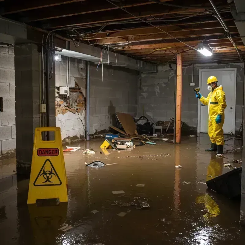 Flooded Basement Electrical Hazard in Centerville, MO Property